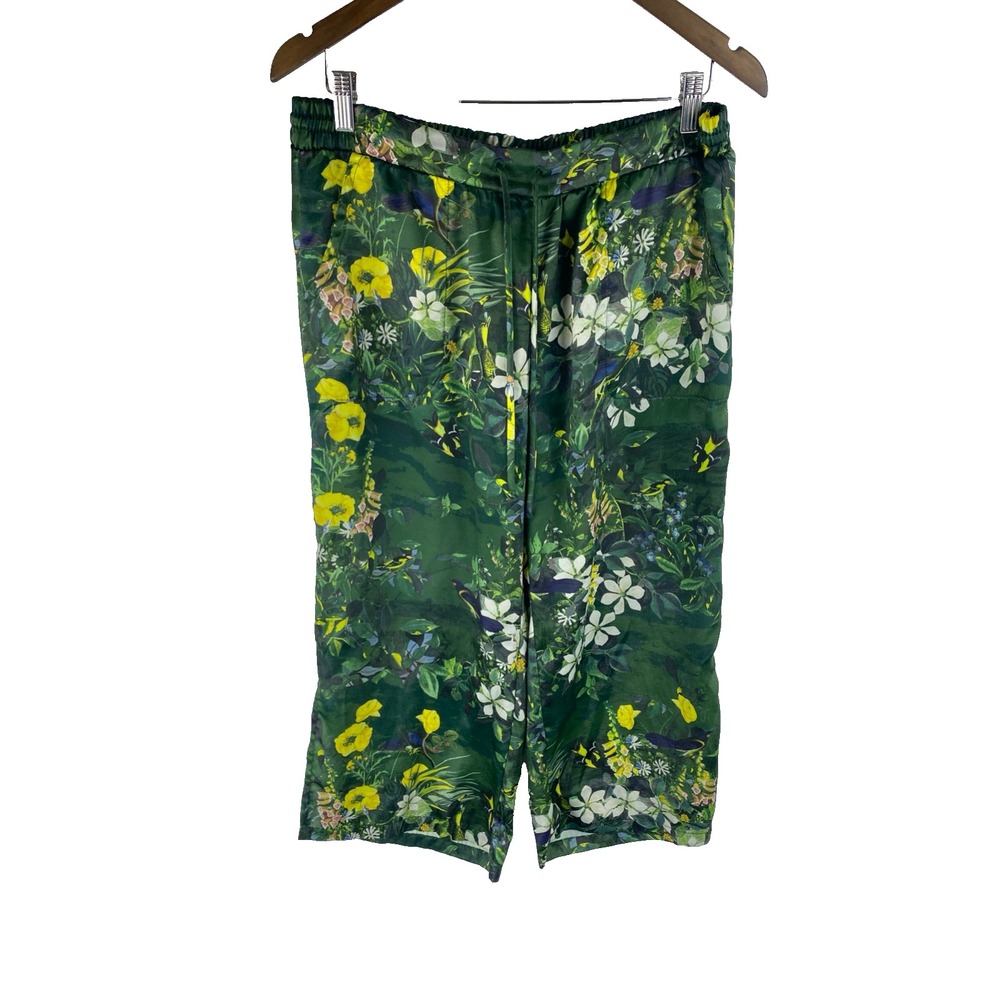 Ted Baker L (Fits 32x23) Pajama Bottoms Boxy Botanicalโ Birds Art to Wear Pants